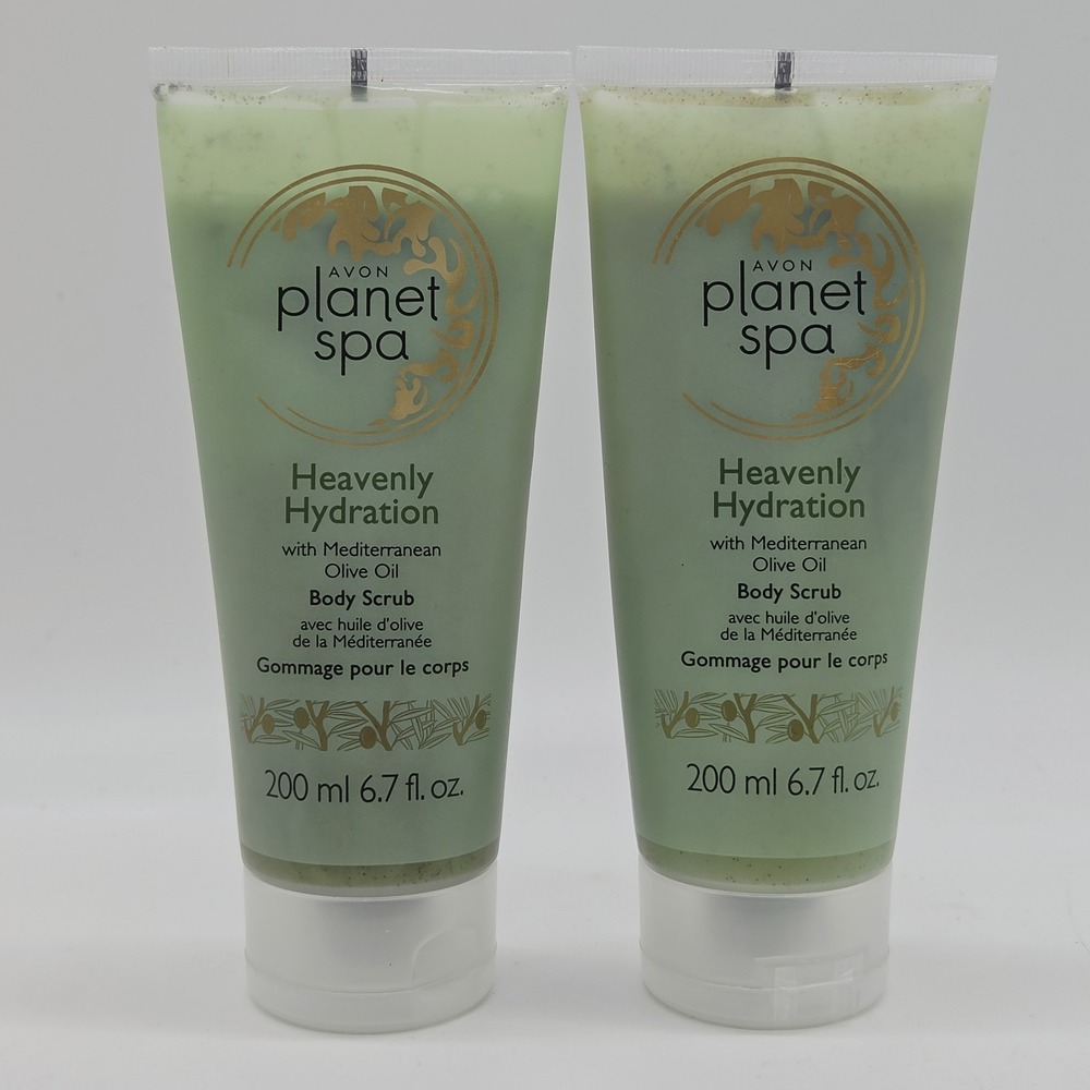 NEW Lot 2 Avon Planet Spa Heavenly Hydration Body Scrub Mediterranean Olive Oil